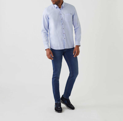 Chemise casual ciel - rouille "Aime" - IZAC