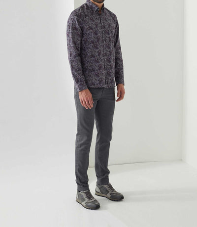 Chemise casual imprimée grise "Alan" - IZAC