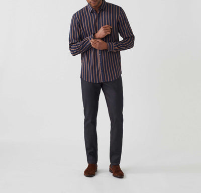 Chemise casual marine - camel "Amore" - IZAC