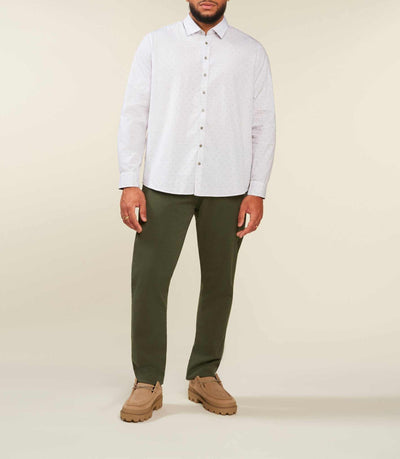 Chemise à rayures blanche et kaki JULESBT - IZAC