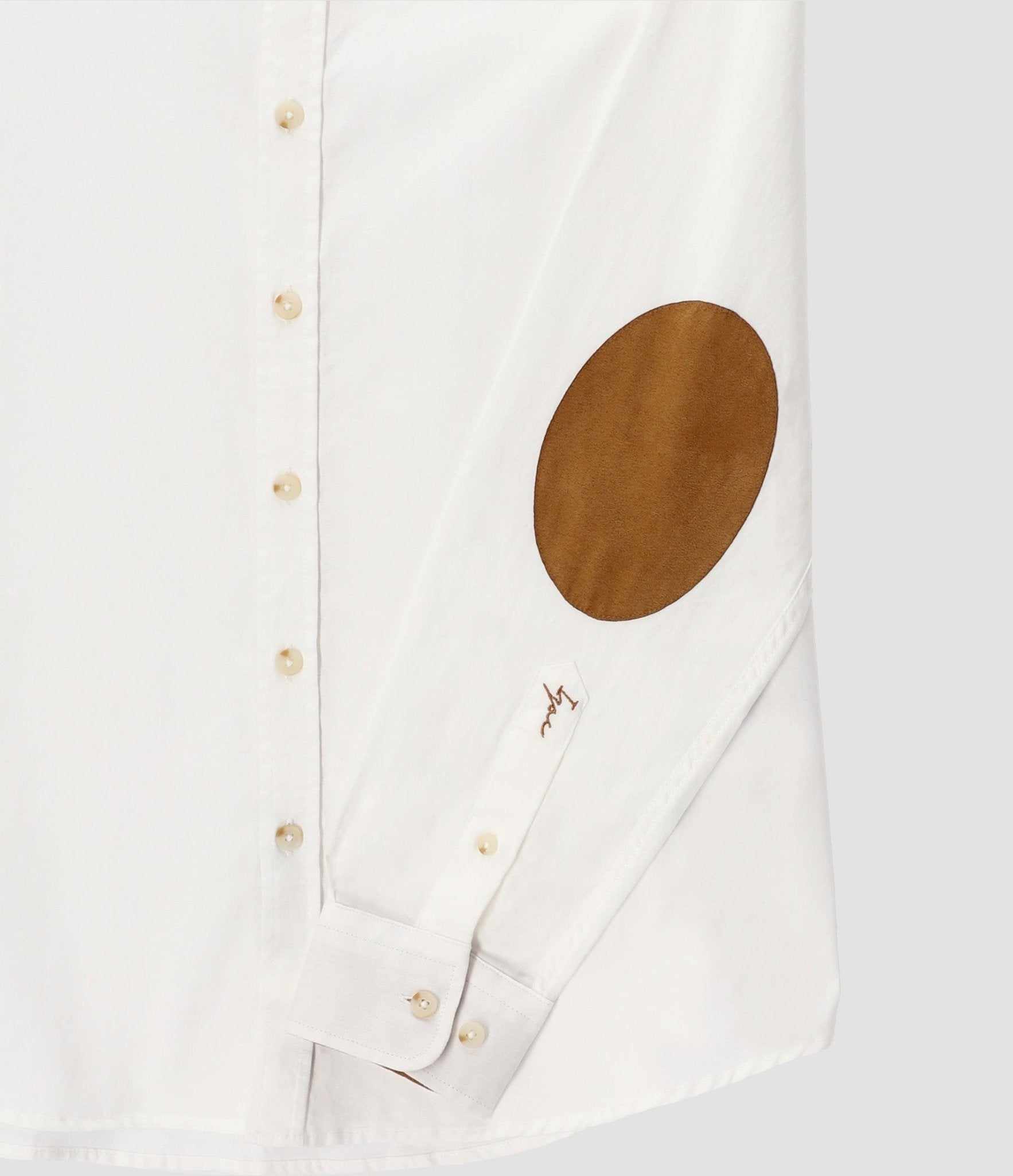 Chemise à coudières blanc et camel JASON - IZAC