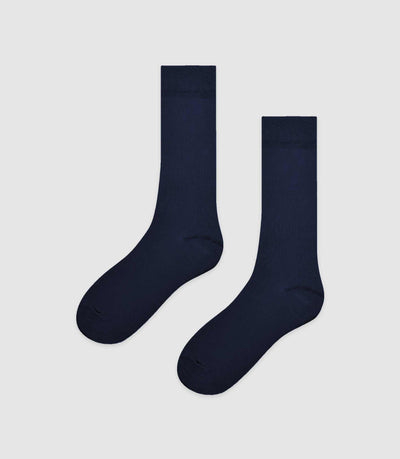 Chaussettes en coton stretch bleu QOCK - IZAC