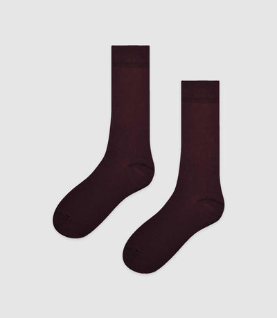 Chaussettes en coton stretch bordeaux QOCK - IZAC