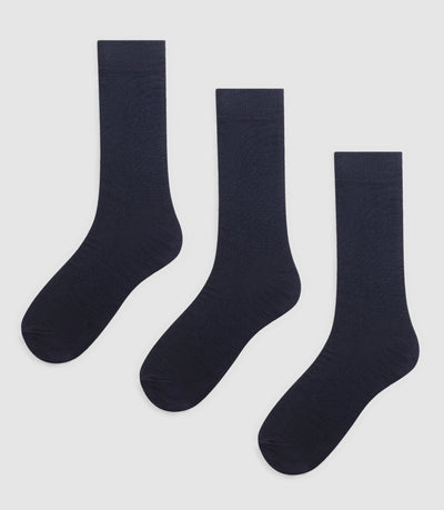 Lot de 3 chaussettes coton stretch marine RACK - IZAC
