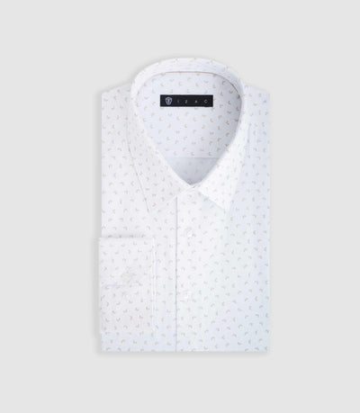 Chemise ville blanche et beige "Difast008" - IZAC