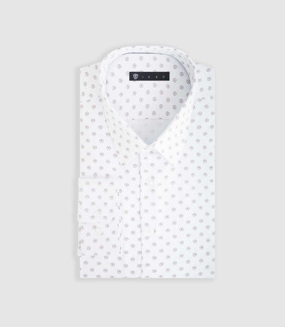 Chemise ville blanche et camel "Difast009" - IZAC