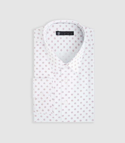 Chemise ville blanche et orange "Difast009" - IZAC