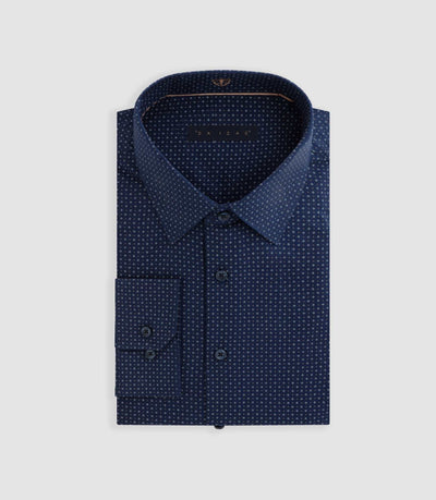 Chemise à imprimé micro motif marine "Dixon" - IZAC
