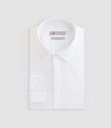 Satincache" white cotton satin shirt