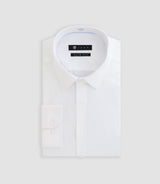 Satinslimout" white cotton sateen shirt