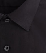 Satinslim" black cotton sateen slim fit shirt