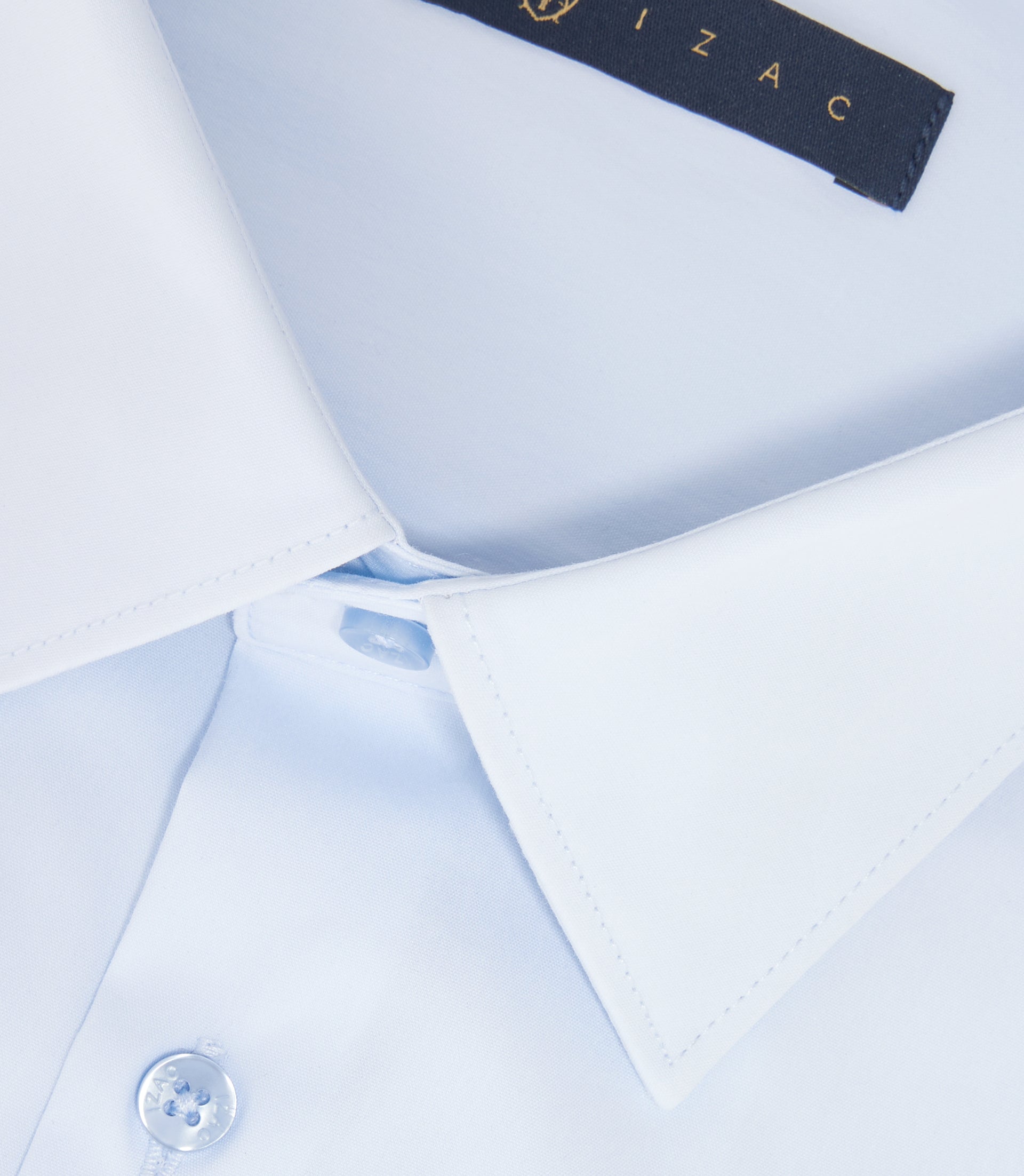 Chemise unie avec fantaisie bleu ciel "Macky" - IZAC