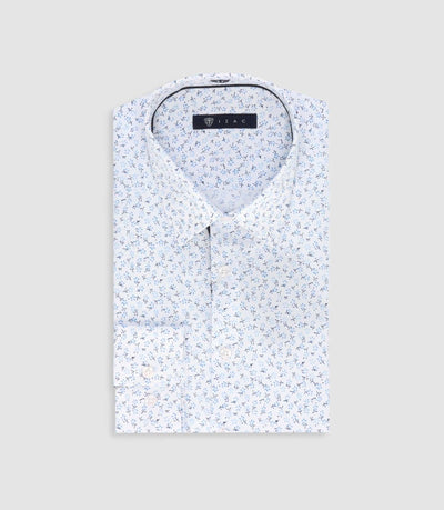 Chemise slim à imprimé floral bleu MADECOUT - IZAC