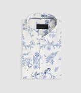 Maelo" white bird print shirt