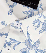 Maelo" white bird print shirt