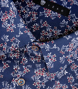 Magnus" navy floral print shirt