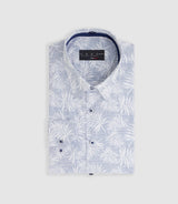 Chemise à imprimé feuillage bleue "Marwin" - IZAC