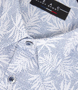 Chemise à imprimé feuillage bleue "Marwin"