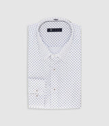 Chemise slim à imprimé micro motifs blanc MATHEWOUT - IZAC