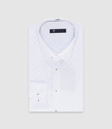 Blue micro patterned slim fit shirt MATHISOUT