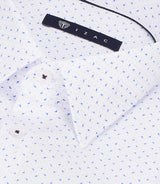 Chemise slim à imprimé micro motifs bleu MATHISOUT