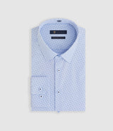 Micki" sky blue micro pattern printed shirt