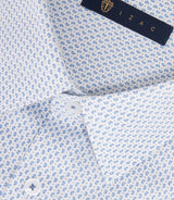 Chemise imprimée micro motifs blanc "Miguel"