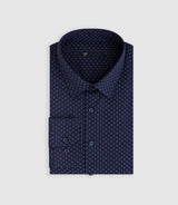 Chemise imprimée micro motifs marine "Mike" - IZAC