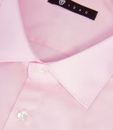 Chemise slim en satin de coton rose SATINSLIMOUT - IZAC