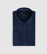 Satinslim" navy slim fit shirt