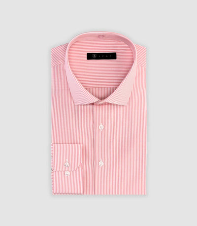 Chemise slim à rayures rose MADDOX - IZAC