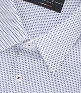 Chemise slim à imprimé micro motifs bleu MATHIS - IZAC