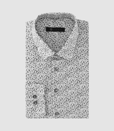 Chemise imprimée floral blanc et bleu - IZAC