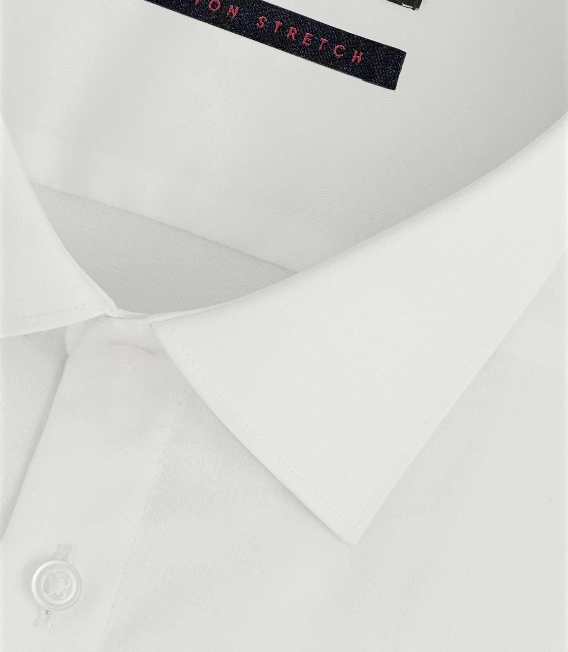 Chemise regular en satin stretch écru SASTRETCHBASIC - IZAC