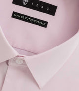 Chemise slim en satin de coton rose SATINSLIM - IZAC