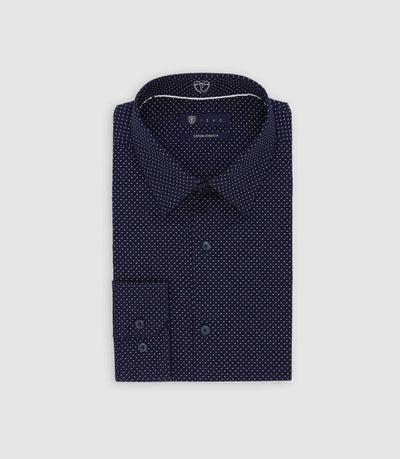 Chemise ville à motifs marine - IZAC