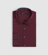 Chemise slim fantaisie bordeaux "Sapeur" - IZAC