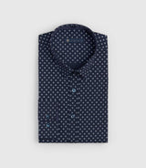 Chemise à micro motifs marine "Serge" - IZAC