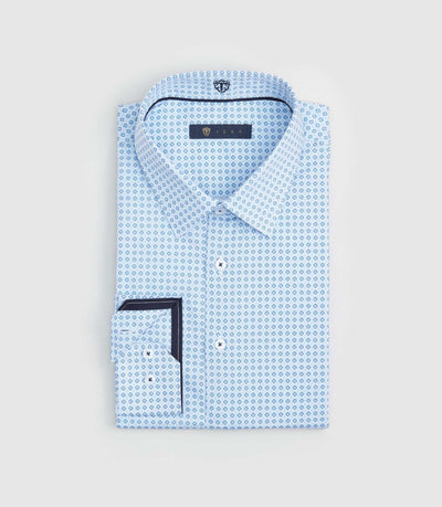 Chemise regular à imprimé bleu "Simon" - IZAC