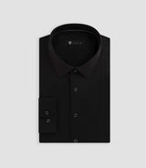 Chemise coton stretch noir "Malte"