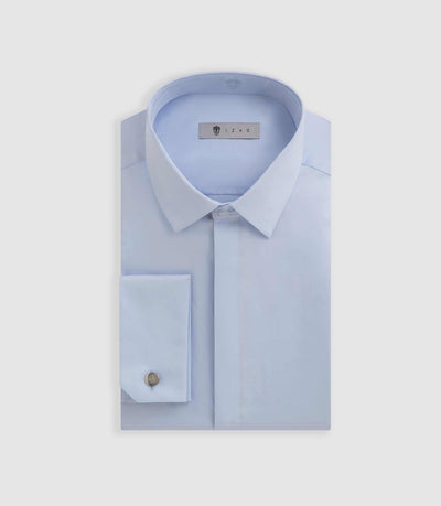 Chemise satin mixte slim ciel "Satinmixteslim coton" - IZAC