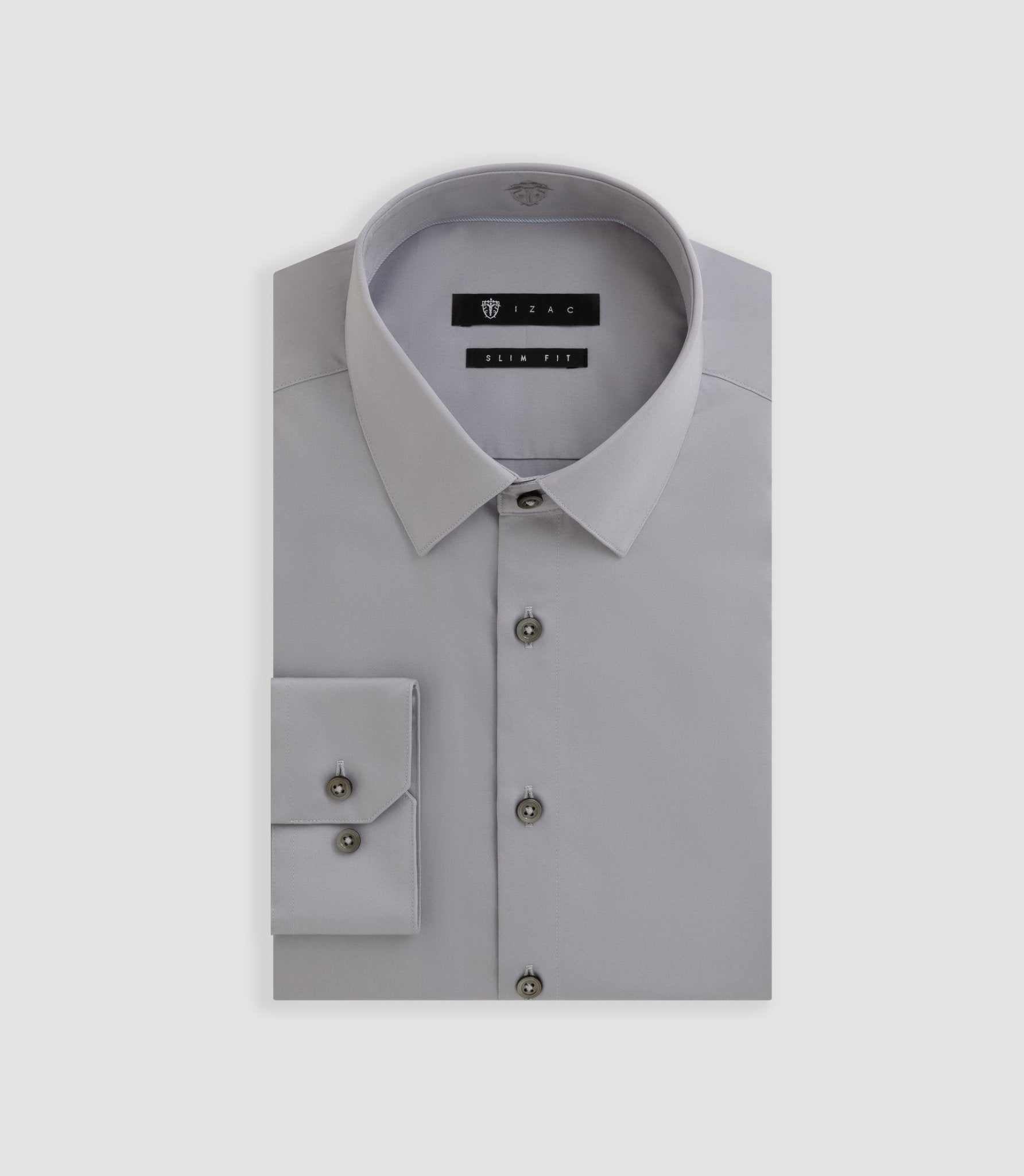 Chemise satin slim gris clair "Satinslim"