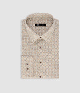 Chemise à imprimé géométrique beige PACCO - IZAC