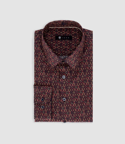 Chemise à imprimé géométrique marine PACCO - IZAC