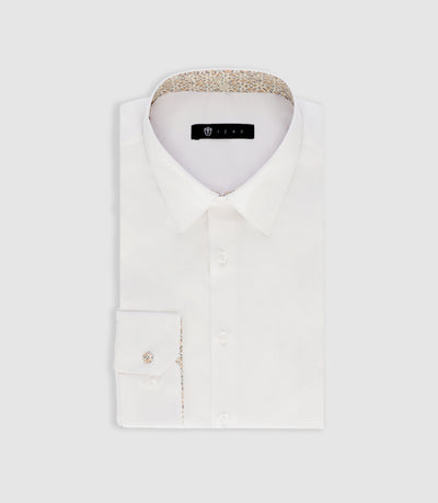 Chemise unie à fantaisie blanche PALMIRO - IZAC