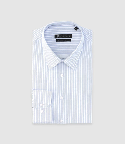 Chemise slim à rayures bleu PALY - IZAC