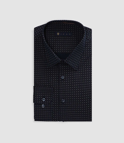 Chemise à imprimé micro motifs marine PEDROBT - IZAC
