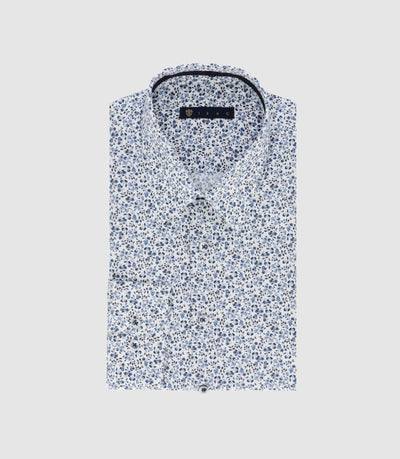 Chemise à imprimé floral bleu PERRUCHE - IZAC