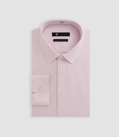 Chemise slim en satin coton rose SATINSLIM - IZAC