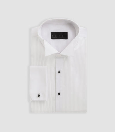 Chemise cérémonie à plastron plissé blanche ALMA - IZAC